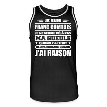 Franc comtois Ich halte meinen Mund nicht zu frank comté - Männer Basketball-Trikot - Schwarz/Weiß - Vorne - AI Model Male 185 dark (185cm)