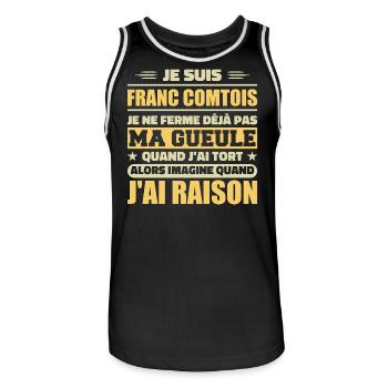 Franc comtois Ich halte meinen Mund nicht zu frank comté - Männer Basketball-Trikot - Schwarz/Weiß - Vorne - AI Model Male 185 dark (185cm)
