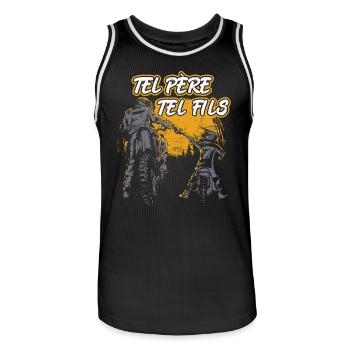 Tel Père Tel Fils Moto Cross Sport Motocycliste - Maillot de basket Homme - noir/blanc - Devant - AI Model Male 185 dark (185cm)