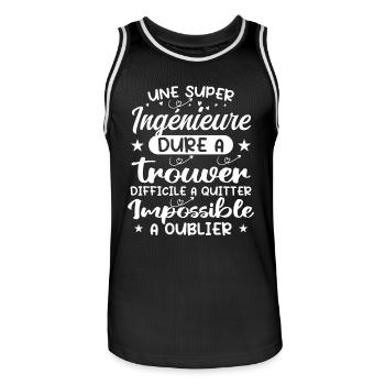 A Super Engineer - Engineer Gift - Men's Basketball Jersey - black/white - Front - AI Model Male 185 dark (185cm)