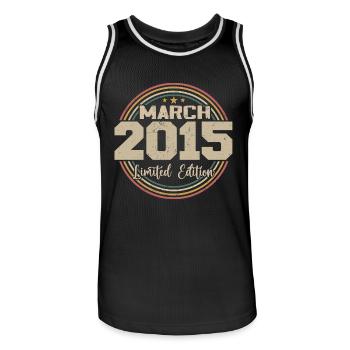 Génial Depuis Mars 2015 Anniversaire 2015 Cadeau - Maillot de basket Homme - noir/blanc - Devant - AI Model Male 185 dark (185cm)