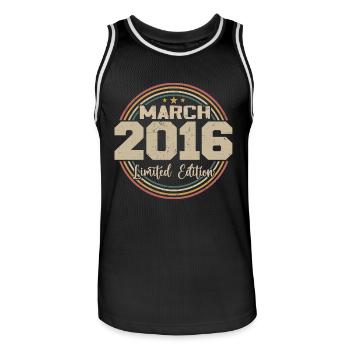 Génial Depuis Mars 2016 Anniversaire 2016 Cadeau - Maillot de basket Homme - noir/blanc - Devant - AI Model Male 185 dark (185cm)