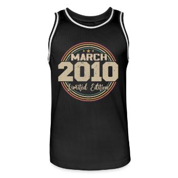 Génial Depuis Mars 2010 Anniversaire 2010 Cadeau - Maillot de basket Homme - noir/blanc - Devant - AI Model Male 185 dark (185cm)