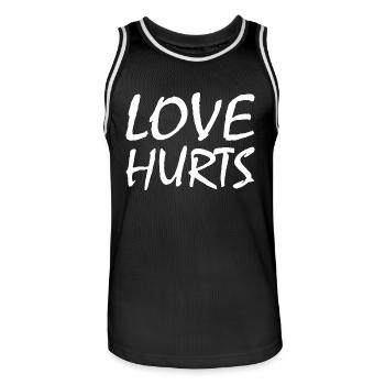 Love hurts - Men's Basketball Jersey - black/white - Front - AI Model Male 185 dark (185cm)