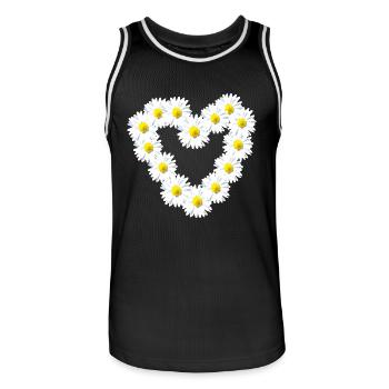 Heart Daisy Daisy Warm - Men's Basketball Jersey - black/white - Front - AI Model Male 185 dark (185cm)