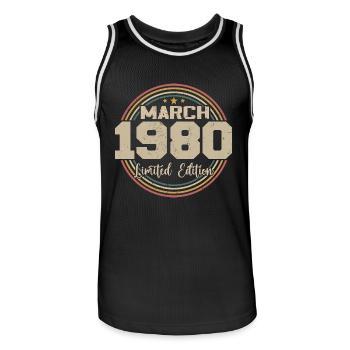Awesome seit März 1934 Geburtstag 1934 Geschenk - Männer Basketball-Trikot - Schwarz/Weiß - Vorne - AI Model Male 185 dark (185cm)