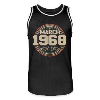 Awesome seit März 1934 Geburtstag 1934 Geschenk - Männer Basketball-Trikot - Schwarz/Weiß - Vorne - AI Model Male 185 dark (185cm)