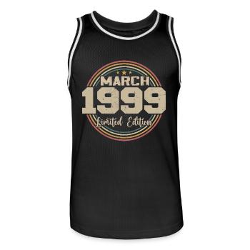 Awesome seit März 1999 Geburtstag 1999 Geschenk - Männer Basketball-Trikot - Schwarz/Weiß - Vorne - AI Model Male 185 dark (185cm)