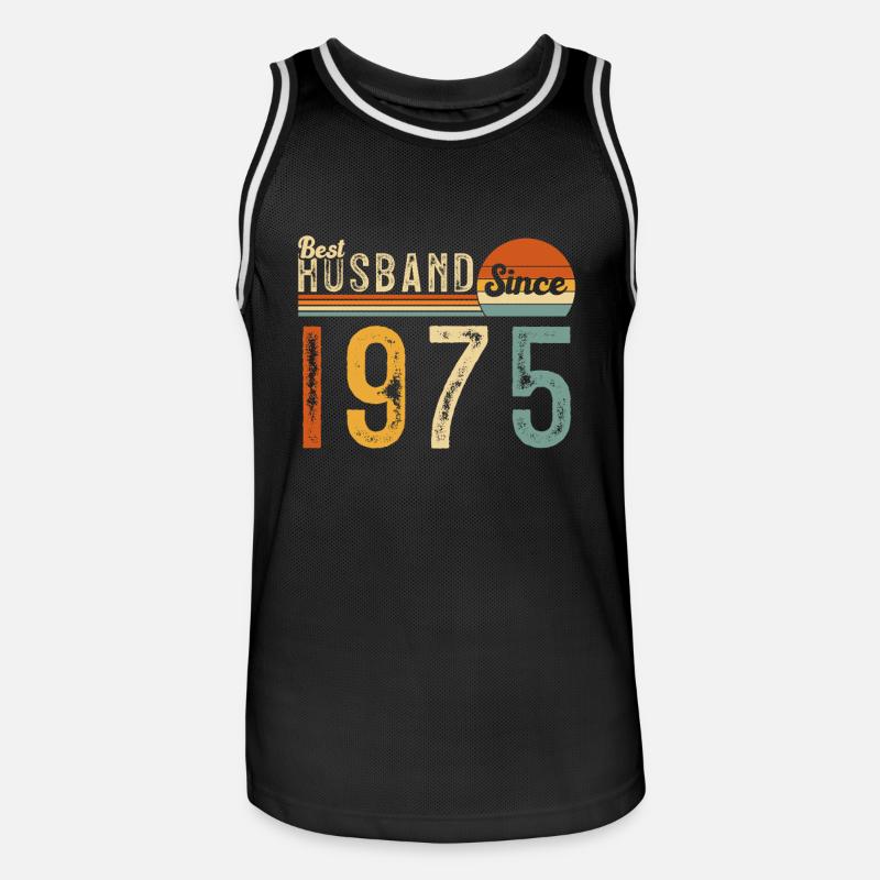 Bester Ehemann seit 1975 - Männer Basketball-Trikot - Schwarz/Weiß