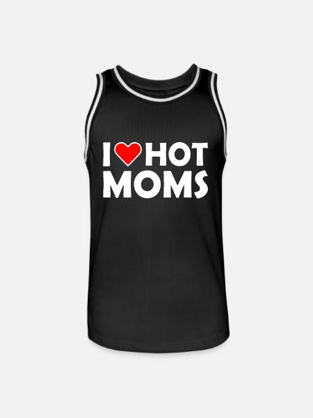 I love hot moms - Men's Basketball Jersey - black/white