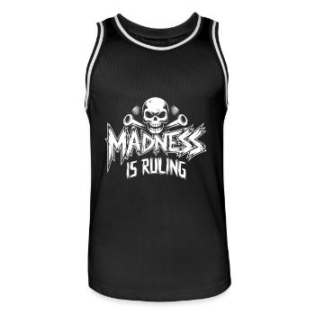 Madness rules the world Motivation Hope - Men's Basketball Jersey - black/white - Front - AI Model Male 185 dark (185cm)