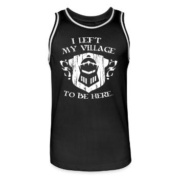 I Left My Village To Be Here Funny Medieval Gift - Men's Basketball Jersey - black/white - Front - AI Model Male 185 dark (185cm)