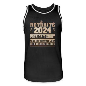 La Légende Prend Sa Retraite 2024 - Maillot de basket Homme - noir/blanc - Devant - AI Model Male 185 dark (185cm)