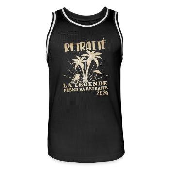 La Légende Prend Sa Retraite 2024 - Maillot de basket Homme - noir/blanc - Devant - AI Model Male 185 dark (185cm)