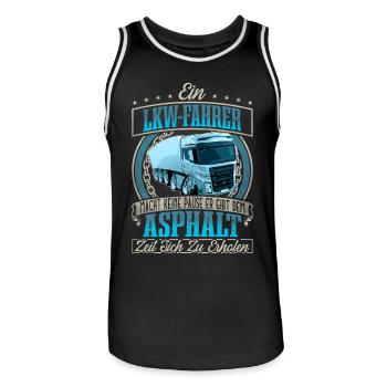 LKW Fahrer - Männer Basketball-Trikot - Schwarz/Weiß - Vorne - AI Model Male 185 dark (185cm)