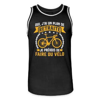 Je prévois de faire du vélo retraité cycliste - Maillot de basket Homme - noir/blanc - Devant - AI Model Male 185 dark (185cm)