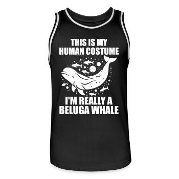Beluga Whale Women Men Animal Beluga Whale Lover - Maillot de basket Homme - noir/blanc - Devant - AI Model Male 185 dark (185cm)