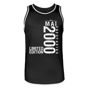 May 2000 May Anniversary May 2000 - Men's Basketball Jersey - black/white - Front - AI Model Male 185 dark (185cm)