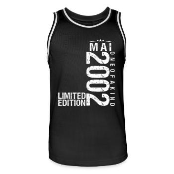 May 2002 May Anniversary May 2002 - Men's Basketball Jersey - black/white - Front - AI Model Male 185 dark (185cm)
