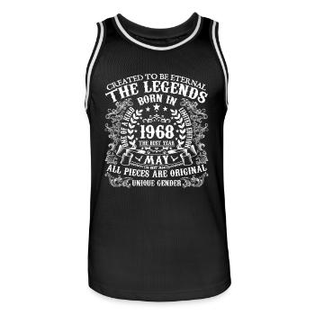 Mai 1968 anniversaire 1968 Mai meilleure année - Maillot de basket Homme - noir/blanc - Devant - AI Model Male 185 dark (185cm)