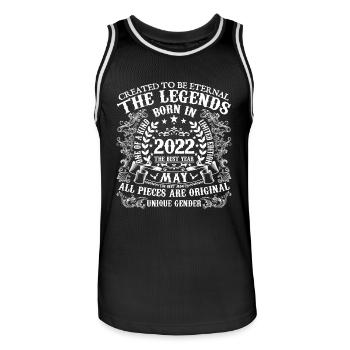 Mai 2022 Jubiläum 2022 Mai Bestes neues Jahr - Männer Basketball-Trikot - Schwarz/Weiß - Vorne - AI Model Male 185 dark (185cm)