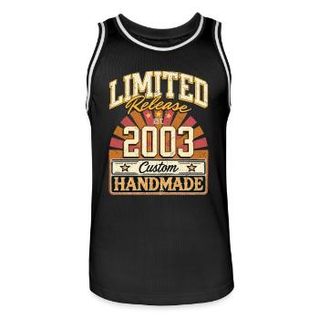Limited 2003 Lustige Sprüche Geschenk Geburtstag - Männer Basketball-Trikot - Schwarz/Weiß - Vorne - AI Model Male 185 dark (185cm)