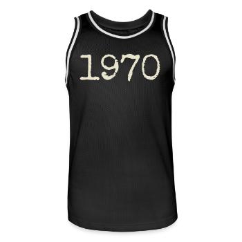 Geburtstagsgeschenk 1970 – Großartig seit 1970 - Männer Basketball-Trikot - Schwarz/Weiß - Vorne - AI Model Male 185 dark (185cm)