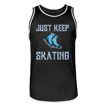 Skate Graphic Figure Skating Gifts - Men's Basketball Jersey - black/white - Front - AI Model Male 185 dark (185cm)