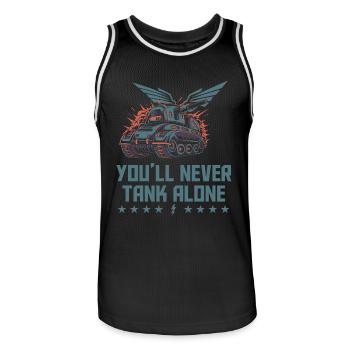 You'll never tank alone Tanks Blitz Graphic - Men's Basketball Jersey - black/white - Front - AI Model Male 185 dark (185cm)