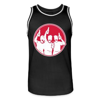 Bachelor Bräutigam Team Junggesellen - Männer Basketball-Trikot - Schwarz/Weiß - Vorne - AI Model Male 185 dark (185cm)