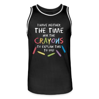Crayons Graphic - Men's Basketball Jersey - black/white - Front - AI Model Male 185 dark (185cm)