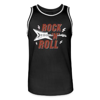 Rock n roll Graphic - Men's Basketball Jersey - black/white - Front - AI Model Male 185 dark (185cm)