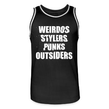 Weird Weirdo Weirdos Graphique - Maillot de basket Homme - noir/blanc - Devant - AI Model Male 185 dark (185cm)