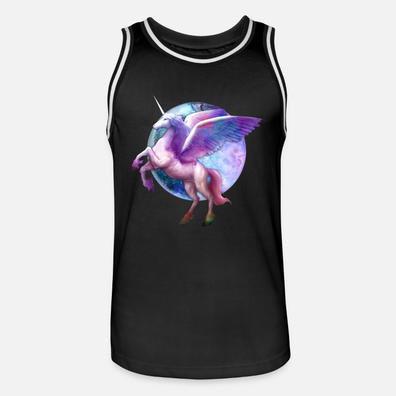 Graphique du cheval Pegasus - Maillot de basket Homme - noir/blanc