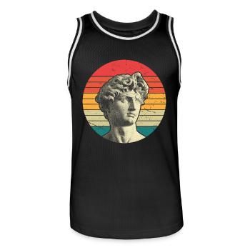 Griechische Retro-Statue Vintage - Männer Basketball-Trikot - Schwarz/Weiß - Vorne - AI Model Male 185 dark (185cm)
