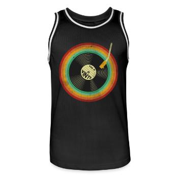 Retro Vinyl Vintage - Männer Basketball-Trikot - Schwarz/Weiß - Vorne - AI Model Male 185 dark (185cm)