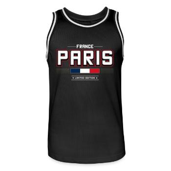 Paris - Maillot de basket Homme - noir/blanc - Devant - AI Model Male 185 dark (185cm)