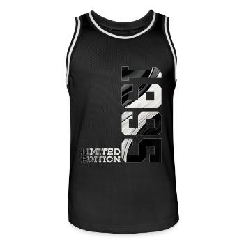 LIMITED EDITION 1995 31ST BIRTHDAY - Men's Basketball Jersey - black/white - Front - AI Model Male 185 dark (185cm)