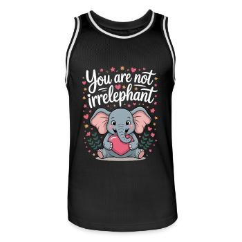 You Are Not Irrelephant - Men's Basketball Jersey - black/white - Front - AI Model Male 185 dark (185cm)