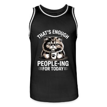 Funny Cat That's Enough People ing For Today - Men's Basketball Jersey - black/white - Front - AI Model Male 185 dark (185cm)