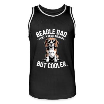 Beagle Dad Like A Regular Dad But Cooler - Men's Basketball Jersey - black/white - Front - AI Model Male 185 dark (185cm)