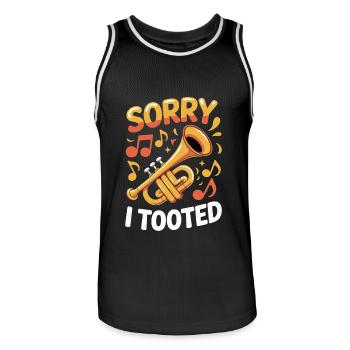 Trompete tut mir leid, dass ich gebrüllt habe - Männer Basketball-Trikot - Schwarz/Weiß - Vorne - AI Model Male 185 dark (185cm)
