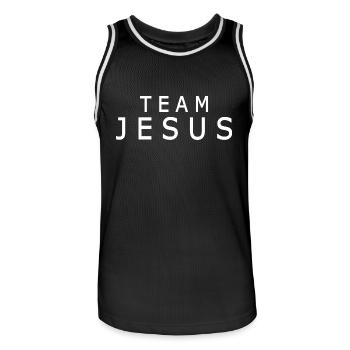 Team jesus - Maillot de basket Homme - noir/blanc - Devant - AI Model Male 185 dark (185cm)