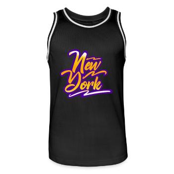 New York - Maillot de basket Homme - noir/blanc - Devant - AI Model Male 185 dark (185cm)
