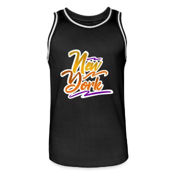 New york - Männer Basketball-Trikot - Schwarz/Weiß - Vorne - AI Model Male 185 dark (185cm)
