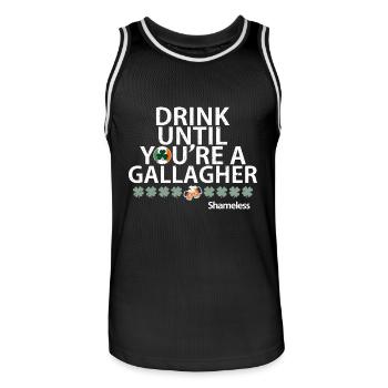 Buvez jusqu’à ce que vous re une citation sans vergogne gallagher - Maillot de basket Homme - noir/blanc - Devant - AI Model Male 185 dark (185cm)