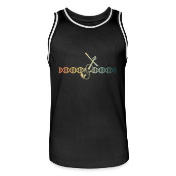 Violon Violon ADN ADN dans le sang - Maillot de basket Homme - noir/blanc - Devant - AI Model Male 185 dark (185cm)