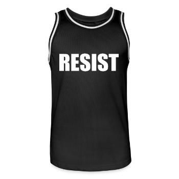 Resist - Männer Basketball-Trikot - Schwarz/Weiß - Vorne - AI Model Male 185 dark (185cm)