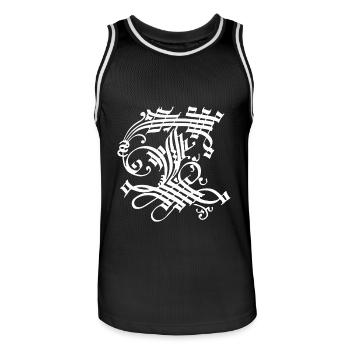 Noyau médiéval Initiales médiévales Noyau de château - Maillot de basket Homme - noir/blanc - Devant - AI Model Male 185 dark (185cm)