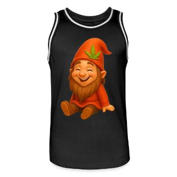 Knuffiger Zwerg goldig lachend - Männer Basketball-Trikot - Schwarz/Weiß - Vorne - AI Model Male 185 dark (185cm)